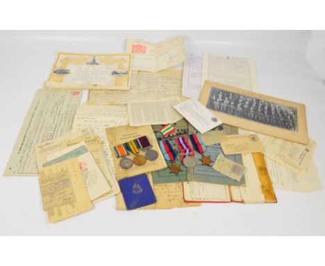 A WWI medal trio, two assigned to "4073 PTE.A.MC ROBERTS. R.D HIGHRS.", with a regular army for long service and good conduct