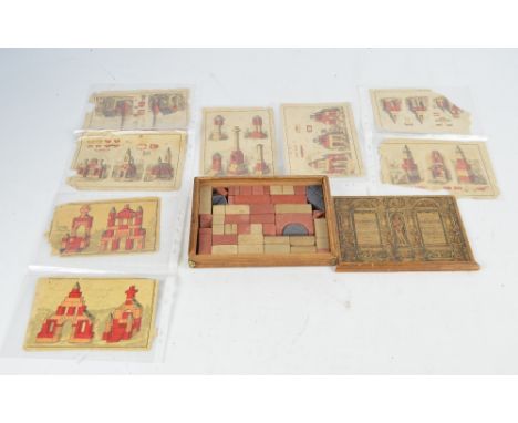 A Victorian boxed set of Anchor building blocks by F.Ad.Richter & Co, with manual.
