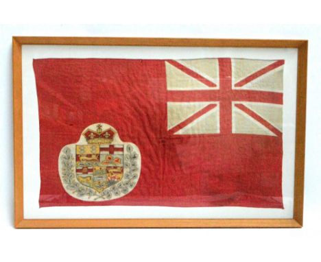 A late 19th century flag used for ships registered in Canada in the period between 1870-1903, depicting coat of arms of Provi