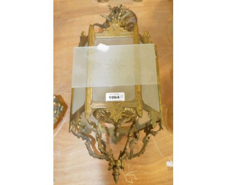 A lantern ceiling lamp and two modern table lamps and another (4).