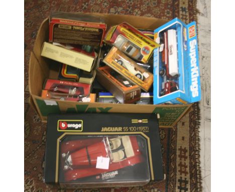 MODEL DIE CAST TOYS a qty of boxed modern models, including Burago Jaguar SS100, Matchbox Models of Yesteryear Y1 Jaguar, Y17