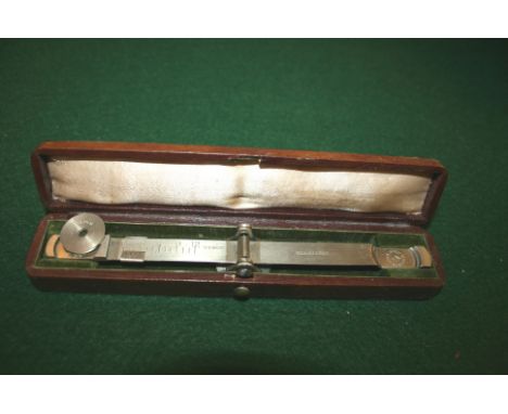 SOVEREIGN SCALES - JOHN GREAVES a set of metal scales in a fitted leather case, marked John Greaves & Son.