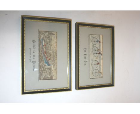 FRAMED STEVENGRAPH - CYCLING titled The Last Lap, the woven picture by Thomas Stevens. Also with a Stevengraph titled Called 
