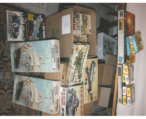 MODEL KITS a large qty of boxed kits including Revell and Airfix, including aeroplanes, ships, military etc. Including Revell