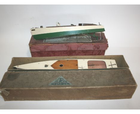 TRIANG MODEL SPEED BOAT a boxed Triang Speed Boat, Solent, with a wooden hull. Also with a boxed Kellner Speed Boat, with a w