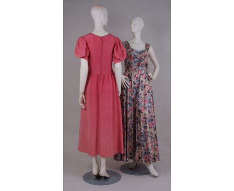 TWO 1950'S SUMMER DRESSES. To include a 'Robert Dorland model' polished floral cotton dress.  The front bodice is high waiste