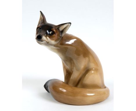 ROYAL DOULTON FOX HN 130, a model of a seated Fox. Designed by Charles Noke and issued from 1913-1962. Marked, Royal Doulton 