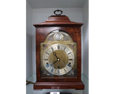 Good Quality Mappin &amp; Webb retailed Burr Walnut cased Elliott of England bracket clock with French Escapement - Westminst