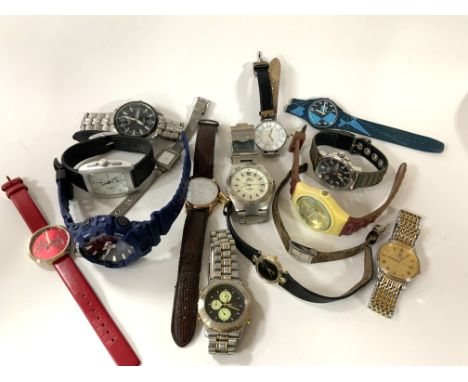 A collection of modern worn fashion watches including Radley, G-Shock, Casio, Anna Klein, Gucci etc.