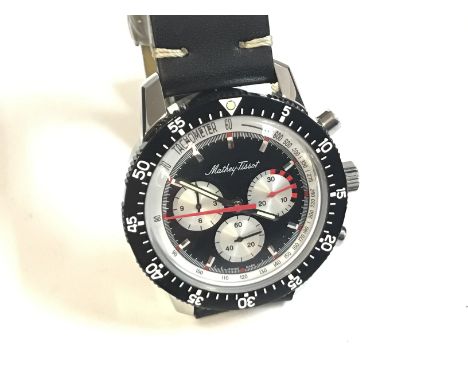A Mathey Tissot gents limited edition P352 watch with leather strap. Working and with box. Postage B