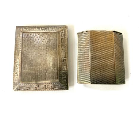 2 hallmarked silver vesta cases with engine turned decoration both by Aspreys. (A)