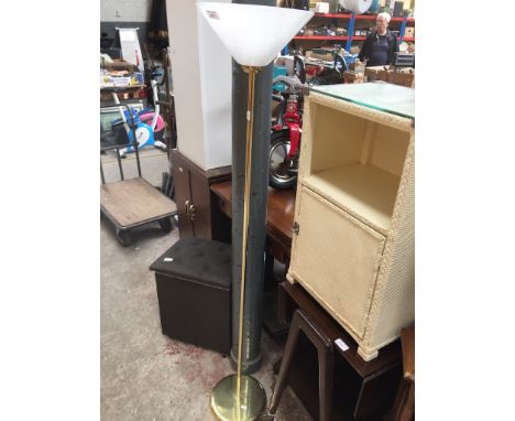 A MODERN BRASS EFFECT LAMP