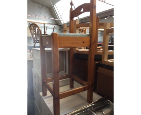 A PINE CHAIR AND A LIGHT OAK CHAIR