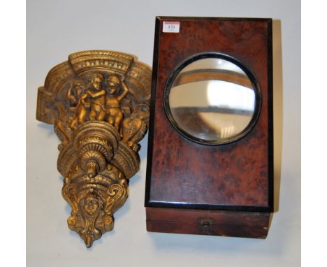 A late 19th century French burr yew cased graphoscope of hinged rectangular form bearing mother of pearl label Ancienne Maiso