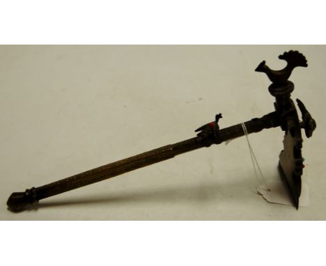 An African brass ceremonial axe 28cm