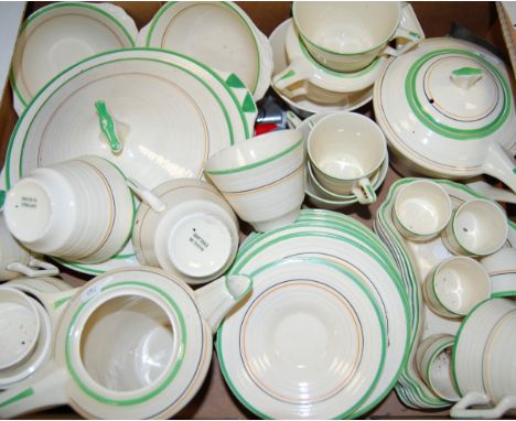 Assorted ceramics, to include; Staffordshire Art Deco part tea and dinner service, Melba shire horses etc 