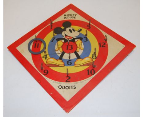 A  vintage Chad Valley boxed Mickey Mouse ring quoits wooden game, in the original box