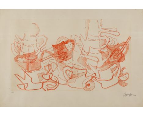 FERNANDEZ  ARMAN (1928-2005)Les théières, 1973  Eau-forte en couleurs. Signée et numérotée 19/100Kleurenets. Getekend en genu