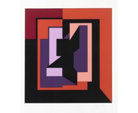 VICTOR  VASARELY (1906-1997)Eiko, 1983  Sérigraphie en couleurs de la collection PLATESSignée et numérotée 41/150Zeefdruk in 