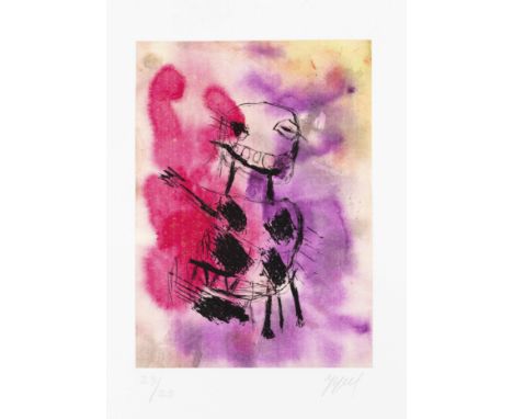 KAREL APPEL (1921-2006)Nostalgie de l'océan, 1998  Eau-forte et aquatinte. Signée et numérotée 23/25Ets en aquatint. Getekend