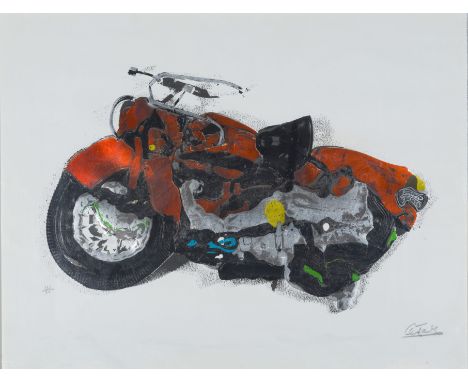 CÉSAR (1921-1998)Moto, circa 1972  Sérigraphie en couleurs. Signée et numérotée 238/300Zeefdruk in kleur. Getekend en genumme