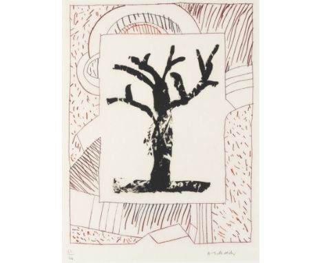 PIERRE ALECHINSKY (born 1927)Arbre central au rouge, 1993  Eau-forte et aquatinte. Signée et numérotée 22/60Ets en aquatint. 