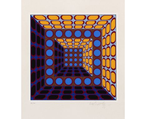 VICTOR  VASARELY (1906-1997)Composition cinétique, circa 1975-1980  Sérigraphie en couleurs. Signée et numérotée 281/400Zeefd