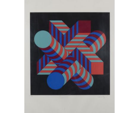 VICTOR  VASARELY (1906-1997)Makk-S, 1978  Sérigraphie en couleurs. Signée et numérotée 149/250Zeefdruk in kleur. Getekend en 