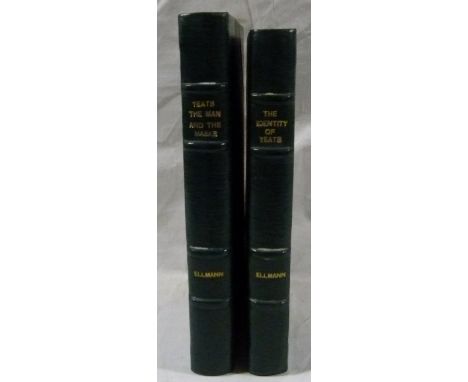 ELLMANN R.&nbsp;&nbsp;The Identity of Yeats &amp; Yeats, The Man &amp; The Masks. 2 vols. Uniform green half morocco. 1956 &a
