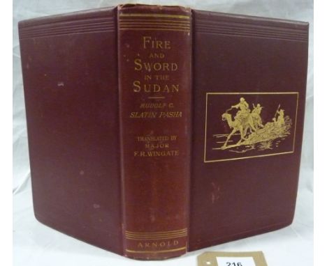 SLATIN R. C., PASHA.&nbsp;&nbsp;Fire &amp; Sword in The Sudan. Fldg. map, illus. &amp; publisher's adverts. Orig. maroon clot