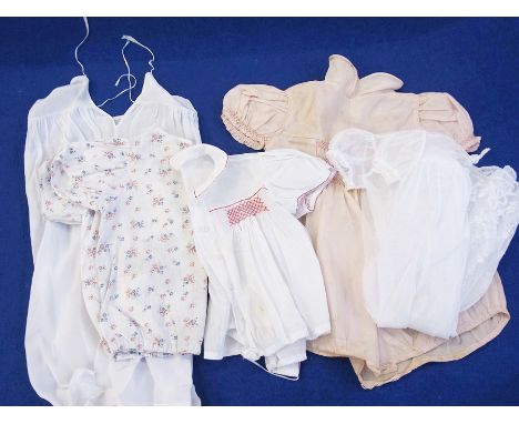 Vintage baby rompers, dresses, coats, etc. (1 box) 