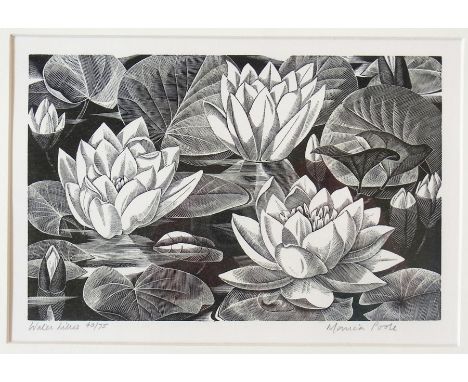 Monica Poole (1921-2003)
Wood engraving
"Water Lilies", 40/75, signed and titled in pencil, 12.5cm x 18cm 