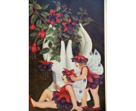 Beryl Cook 
Limited edition colour print 
"Fuchsia Fairies", signed, No.51/650, published by Alexander Gallery Pubs., 47cm x 
