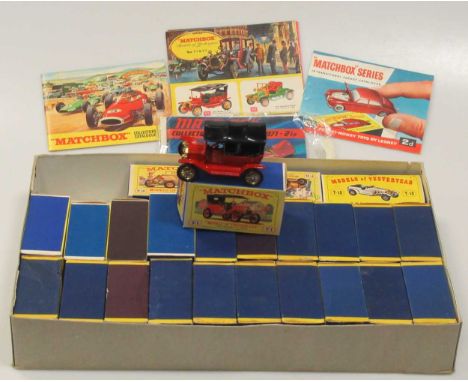 A group of 24 Lesney Matchbox Models of Yesterday cars and vehicles, including Bentley, Bugatti, Fowler Showman Engine, Shand