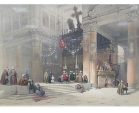 After David Roberts RA, Chancel of the Church of St. Helena, lithograph, 33.5 x 49cm