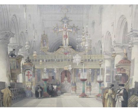 After David Roberts RA, Chapel of the convent of Saint Catherine on Mount Sinai, lithograph, 35 x 50cm