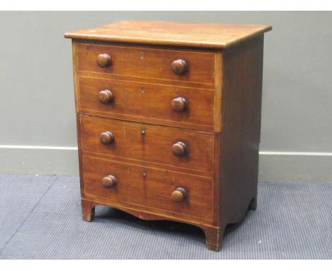 A 19th century mahogany commode with a faux drawer front, 78 x 66 x 51cm