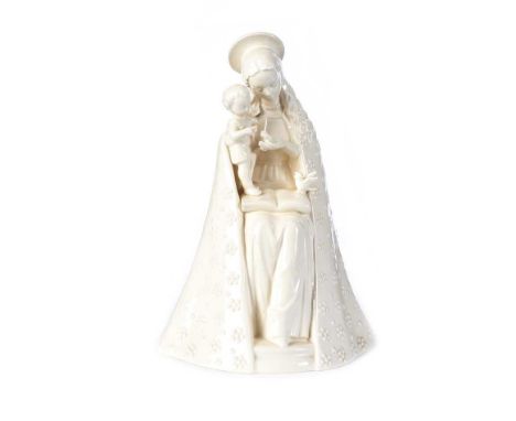 GOEBEL FIGURE.MADONNA & CHILD.RAISED ON A SHAPED BASE.HEIGHT: 8 INCHES.IN GOOD CONDITION.