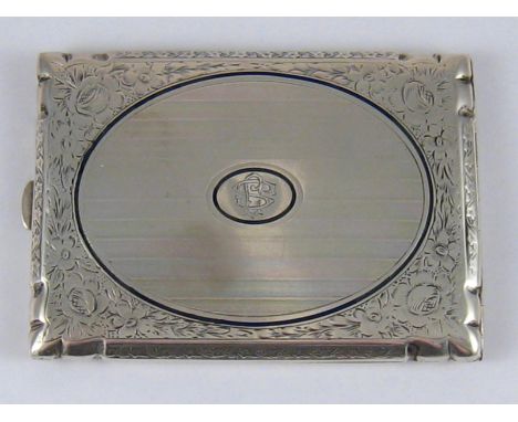 A Hungarian, Prague, 800 grade, silver cigarette case with engine turned finish 8x11cm. wt. 151gm. 