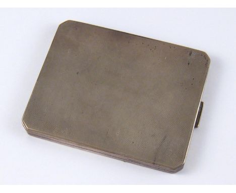 A Danish, 826 standard, silver cigarette case with engine turned finish. 10x8cm. wt. 144gm. 