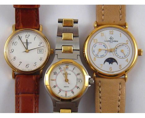 A mixed lot of lady's watches comprising Zenith, Tissot and Laurent Dodane.
