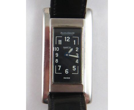A Jaeger LeCoultre stainless steel Duoplan lady's wristwatch, back winding mechanical movement, case number 99019, approx. 18