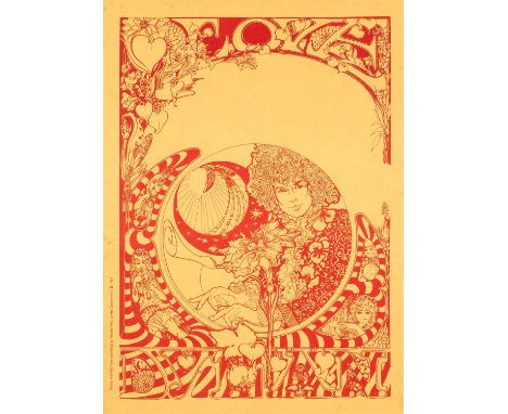 A poster with design by Marijke Koger (The Fool) depicting Bob Dylan. Published by Trigram Press, London and marked as a seco