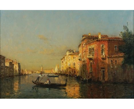 ANTOINE BOUVARD (FRENCH, 1870-1956)Gondolas on the canal, The Doge’s palace beyondsigned 'Bouvard' (lower right)oil on canvas
