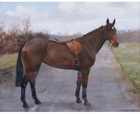 FRANCES MABEL HOLLAMS (BRITISH, 1877-1963)Lady Jane, a bay horse in a landscapesigned and dated 'F. M. Hollams '54' (lower ri