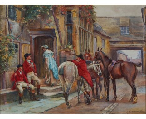 JOHN SANDERSON WELLS (BRITISH, 1872-1955)Outside The Globe Room at The Reindeer Inn, Banburysigned 'J. S. Sanderson. Wells' (