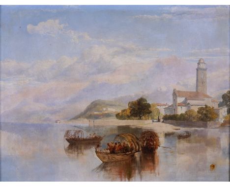 ATTRIBUTED TO JAMES BAKER PYNE (BRITISH, 1800-1870)A view in the Italian lakesoil on canvas62 x 79cmCondition reportThe canva