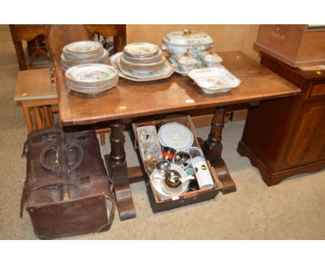 A small oak refectory style dining table