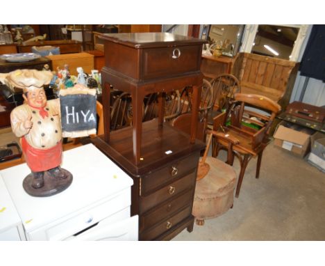 A Stag four drawer chest and a Stag bedside table