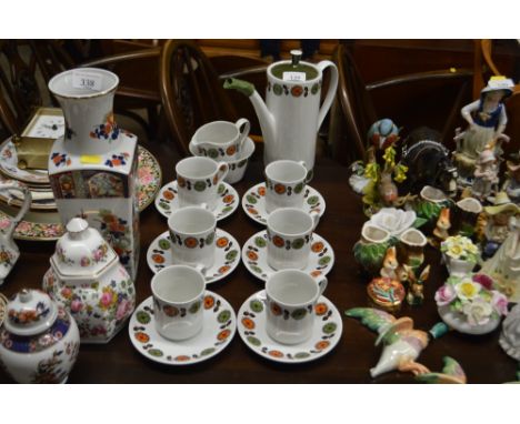 A 1970's Myott floral decorated coffee set